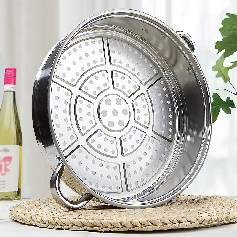 不锈钢蒸格蒸锅笼蒸盘蒸架蒸屉炒锅篦子加厚大口径麦饭石炒锅专用