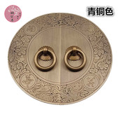 中式 明清并蒂花开书柜橱柜门把手仿古纯黄铜复古吊环拉手门子拉手