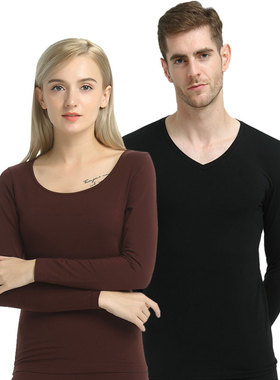 雪竹内衣秋冬保暖套装德绒秋衣秋裤棉毛衫磨毛17520/17519/17521