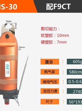指甲式气动剪刀 垂直顶切剪钳F3CTL F5CT F9CTL 瓶胚水口气动剪刀