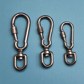 牵引绳扣不锈钢旋转扣子螺母安全扣保险挂钩连接扣登山扣牵引狗扣