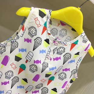 选色定做儿童睡衣佰汇福棉绸背心短裤 男童女童家居服空调服 套装