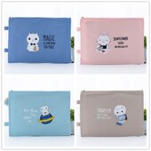 文件袋拉链 孕检资料袋 大容量可爱a4帆布多层小清新学生用手提袋