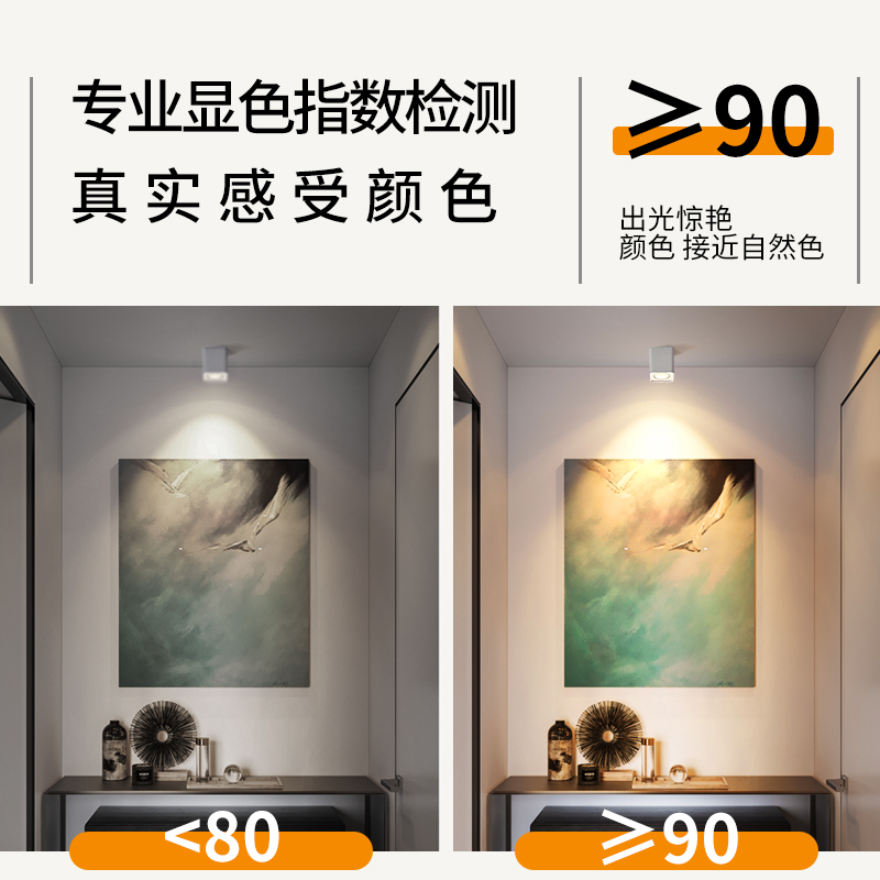 明装射灯深杯防眩单头双头三头四头斗胆灯方形客厅无主灯led筒灯