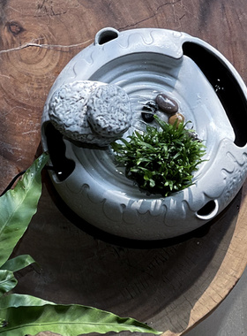 陶瓷流水摆件室内装饰品桌面循环水日式侘寂风家居饰品乔迁礼物