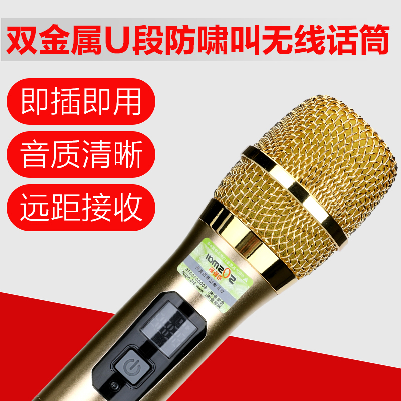 万能无线一拖二会议专用演出话筒麦克风户外唱歌通用对频带接收器