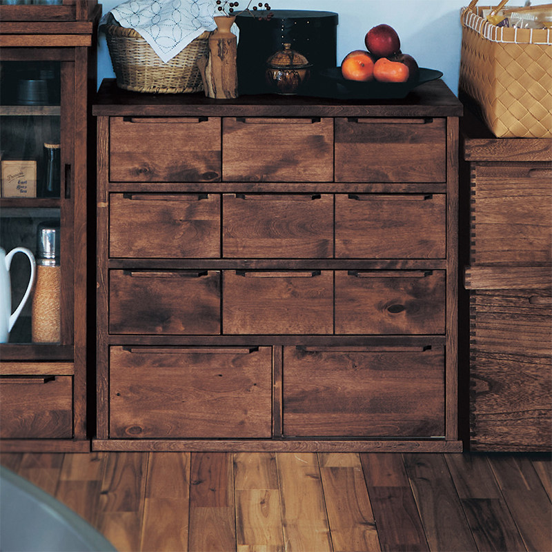 日式实木餐边柜碗柜矮柜黑胡桃色儿童书柜抽屉柜橱柜储物柜茶水柜,住宅家具,斗柜,淘宝优惠券,粉丝福利购,淘宝优惠卷