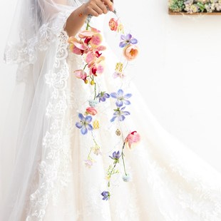 阿楹 主卧床头衣柜门把手挂件喜字装饰拍照道具婚礼婚房布置绢花