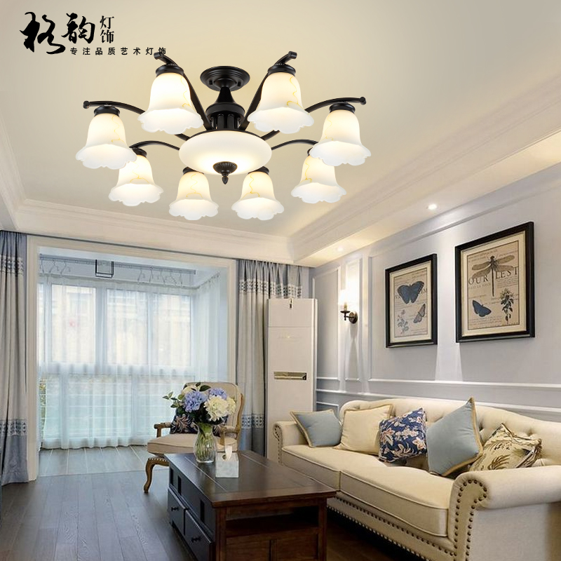 美式灯具客厅灯 欧式复古餐厅卧室灯大气家用简约设计师吸顶灯