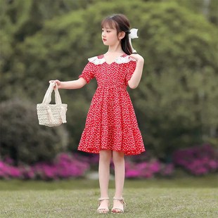 中大儿童小女孩网红洋气夏季 新款 13岁女童连衣裙夏装 公主裙子