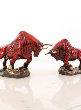 纯铜中式铜牛摆件招财客厅装饰品牛年新年酒柜礼品办公室玄关摆设