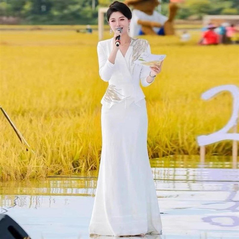 宴会晚礼服2025新款高端气质轻奢小众高级感主持人晚装年会演出服,女装/女士精品,礼服/晚装,淘宝优惠券,粉丝福利购,淘宝优惠卷