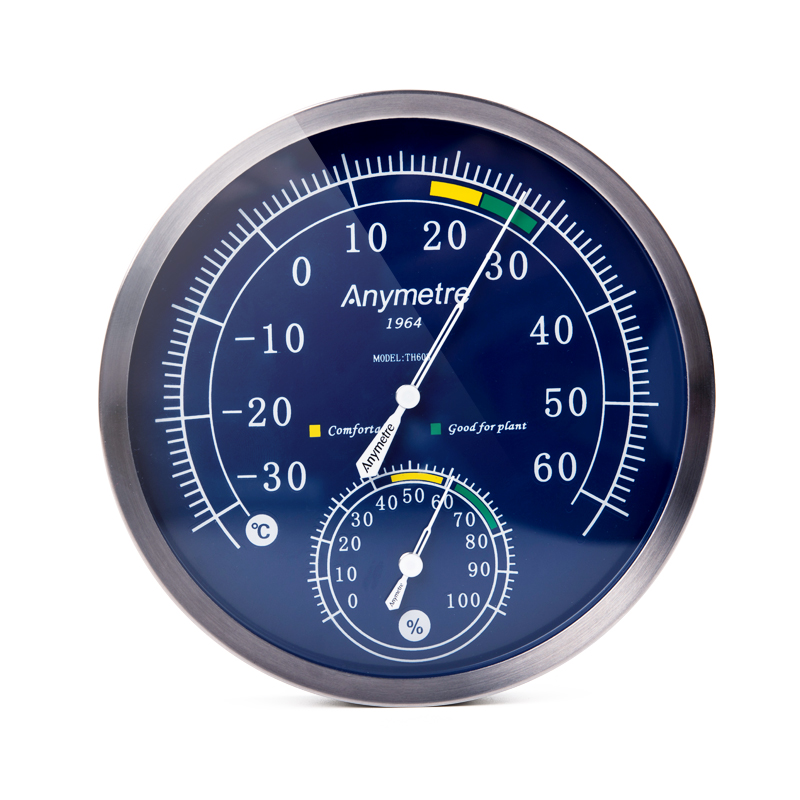 美德时壁挂温湿度计精准TH603家用室内温度计不锈钢高精度温度表