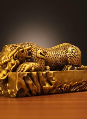 全黄铜吐水蚣蝮镇避水吸水兽瑞兽玄关酒柜办公桌装饰摆件铜避水兽