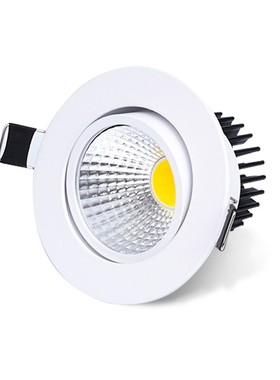 黑色cob射灯led天花灯可调聚光3W5W开孔7公分6.5 7.5cm65 70 75mm