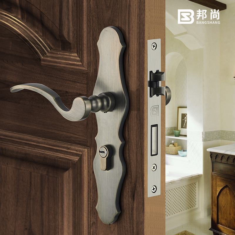 意大利邦尚门锁美式室内卧室房门锁金色卫生间欧式门把手静音锁具