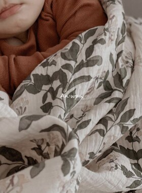 安晚 初生婴儿包单纱布盖毯宝宝包巾防惊跳新生儿襁褓巾夏空调房