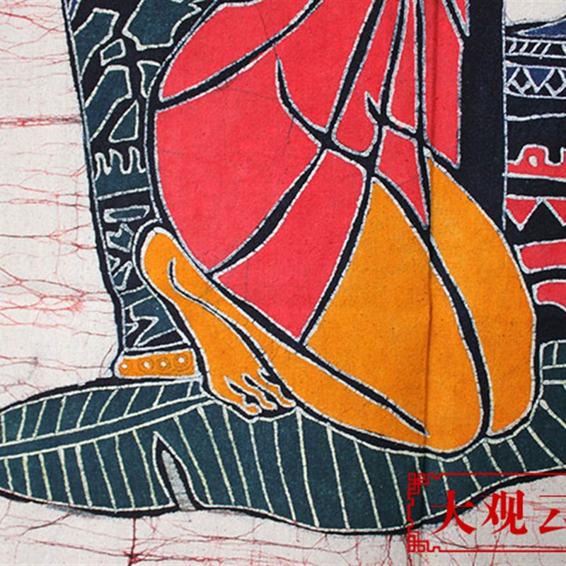 手工蜡染画沐浴纯棉布画卧室餐厅装饰壁挂礼品挂画民族特色装饰画