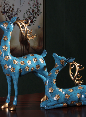 欧式酒柜装饰品梅花鹿摆件家居饰品玄关电视柜创意结婚礼物摆设鹿