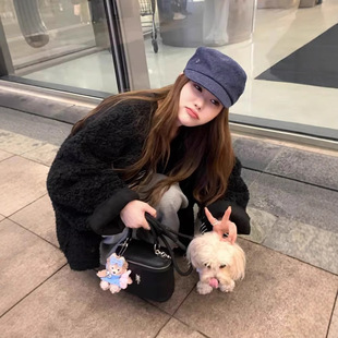 小个子小香风羊羔毛绒外套女秋冬季2025新款加厚韩系宽松上衣