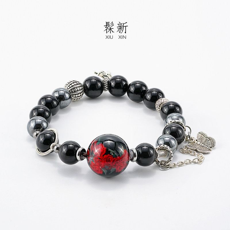 髹新漆器手串diy配件隔珠