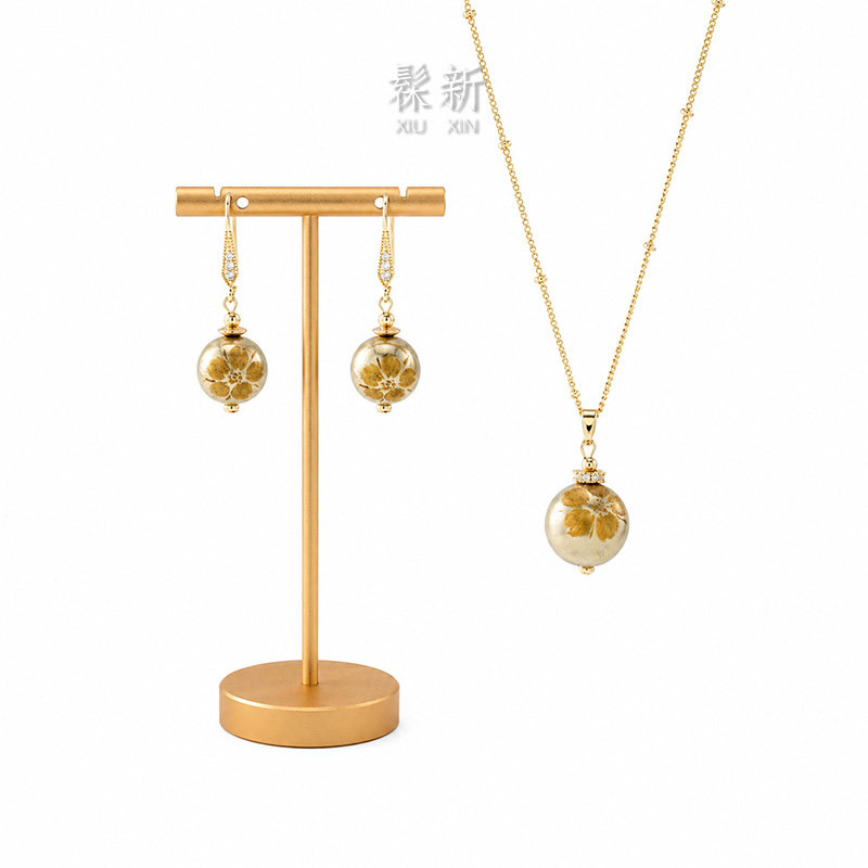 髹新大漆 珠光入画系列溪地精灵高工漆器女士饰品三件套礼赠佳品