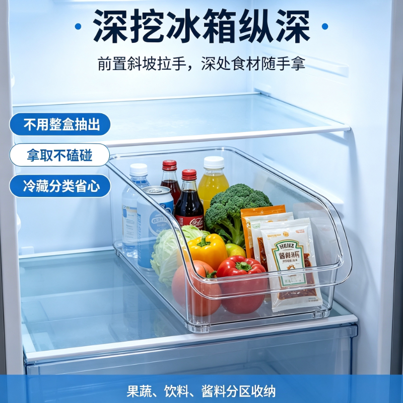 【限一单】2个冰箱抽屉式储物盒