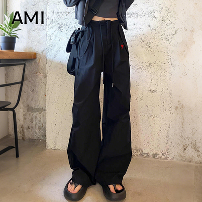 AMI官方 2026美式高腰工装裤女士2026季春初春新款潮牌休闲阔腿长
