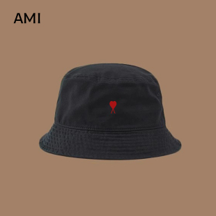 潮牌正品 AMI 四季 渔夫帽男女同款 遮脸显脸小防晒遮阳帽 2025美式