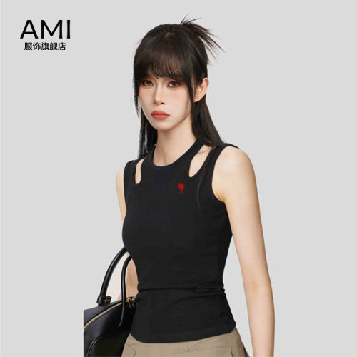 AMI官方 2026美式辣妹镂空工字吊带背心女春季正品内搭露肩无袖上