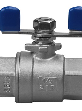 Q11F-16R丝扣31o6不锈钢二片式蝶型球阀DN15-25小手柄蝶柄阀门开