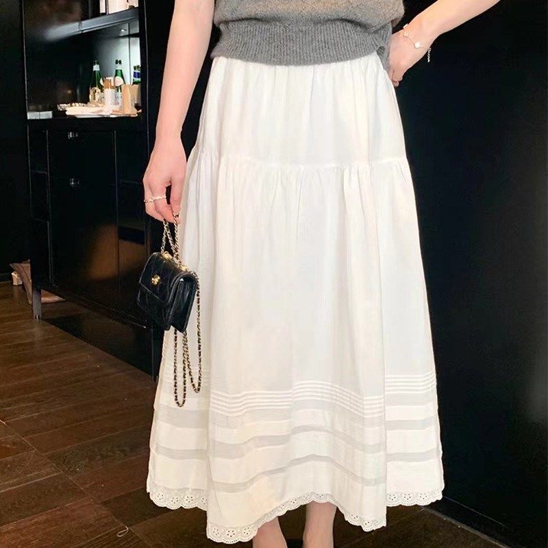 孕妇裙夏季薄款外穿宽松设计感中长款雪纺蕾丝白色伞裙孕妇半身裙,孕妇装/孕产妇用品/营养,半身裙,淘宝优惠券,粉丝福利购,淘宝优惠卷