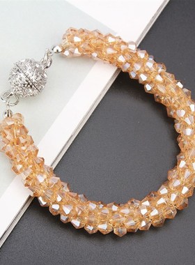 春夏时尚新款手工水晶手链韩版简约手链J经典装饰手圈手环女配饰