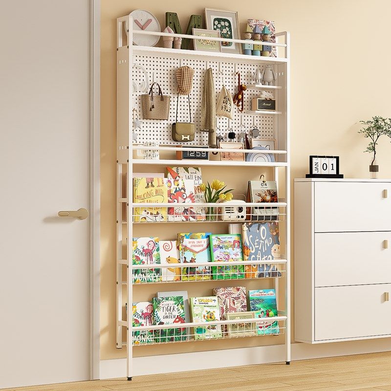 洞洞板置物架门后铁艺超薄书架多层夹缝架入户玄关靠墙壁挂收纳柜,住宅家具,搁板/置物架/家用陈列架,淘宝优惠券,粉丝福利购,淘宝优惠卷