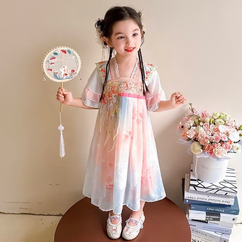 女童夏季古风花朵汉服连衣裙2025新款小女孩六一表演服儿童裙子夏,童装/婴儿装/亲子装,汉服,淘宝优惠券,粉丝福利购,淘宝优惠卷