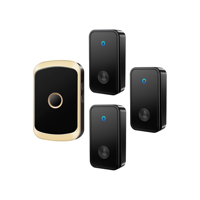 防水自发电门铃无线家用不用电池智能遥控远距离老人呼叫器三拖一