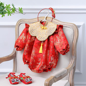 女童旗袍夏季 一周岁礼服女宝宝拜年服儿童抓周宴中式 婴儿百天唐装