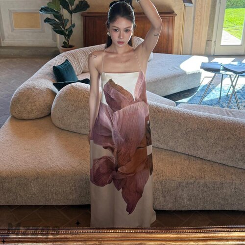 法式米兰花印花冰丝睡衣女夏季