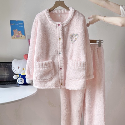 羊羔绒睡衣女秋冬季2025新款