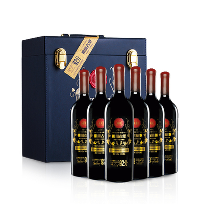 楼兰小古堡新疆国产红酒干红葡萄酒VIP尊享版750ml*6瓶皮盒装正品