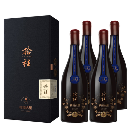 楼兰古堡拾桂新疆国产赤霞珠干红葡萄酒红酒750ml*4整箱礼盒正品