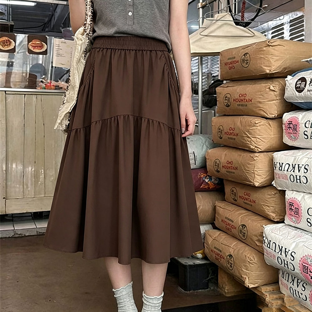 夏秋百搭高级感蓬蓬半身裙女2026新款胖mm外穿遮肉显瘦A字裙伞裙