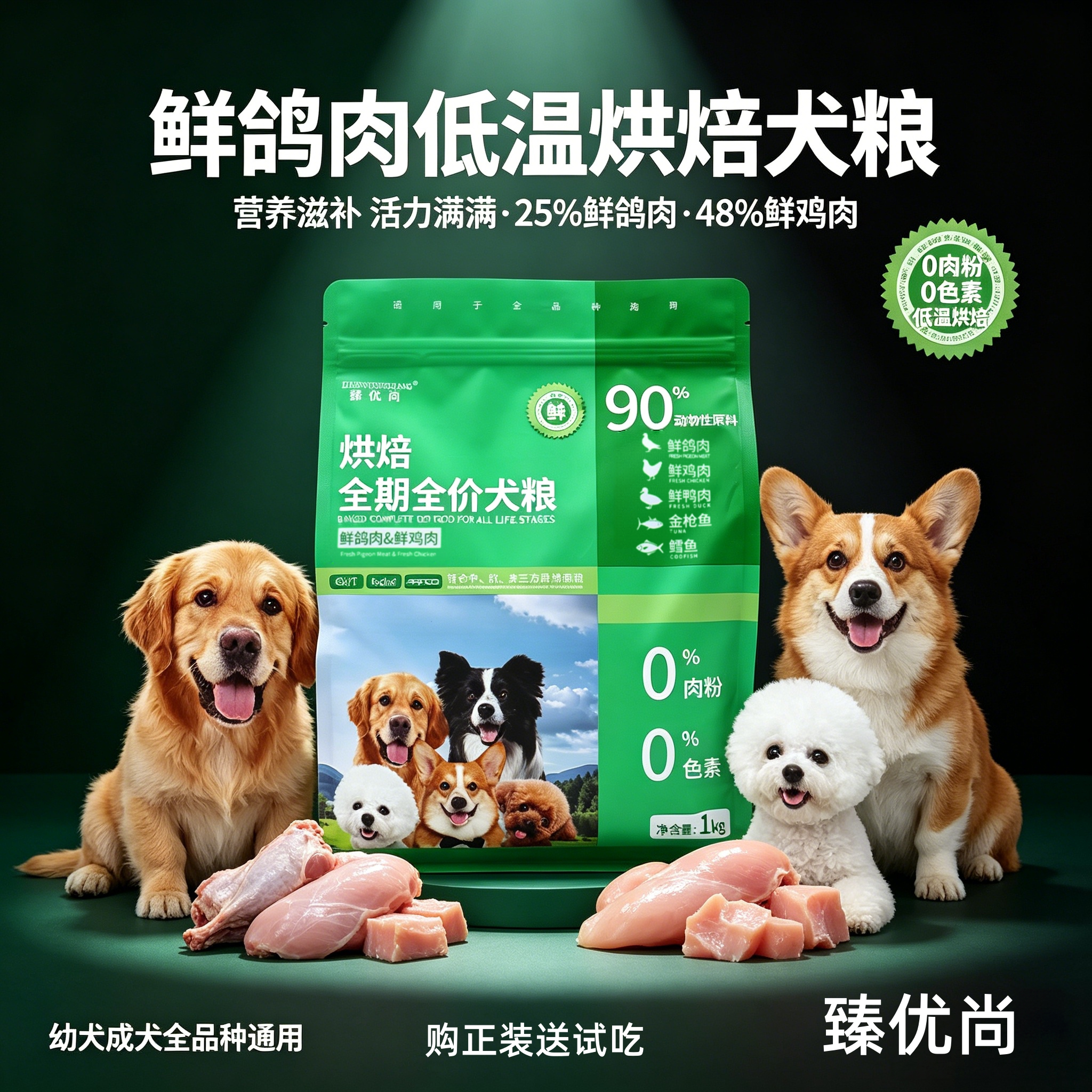 臻优尚烘焙狗粮全期全价鲜鸽肉图片