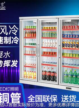 冰镇饮料柜三开门双开门保鲜柜显示柜无霜无冰冰柜水果风幕柜