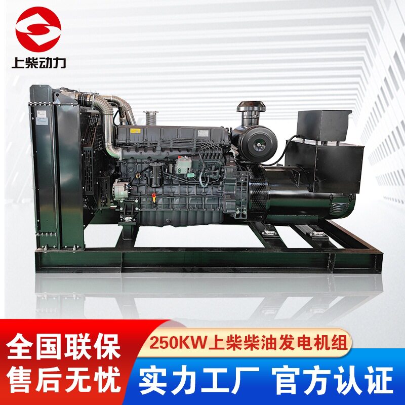上柴250KW柴油 发电机三相380v 工地消防设备电力全铜无刷发电机