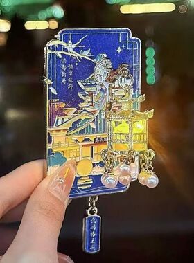 南昌文创滕王阁宫灯金属冰箱贴