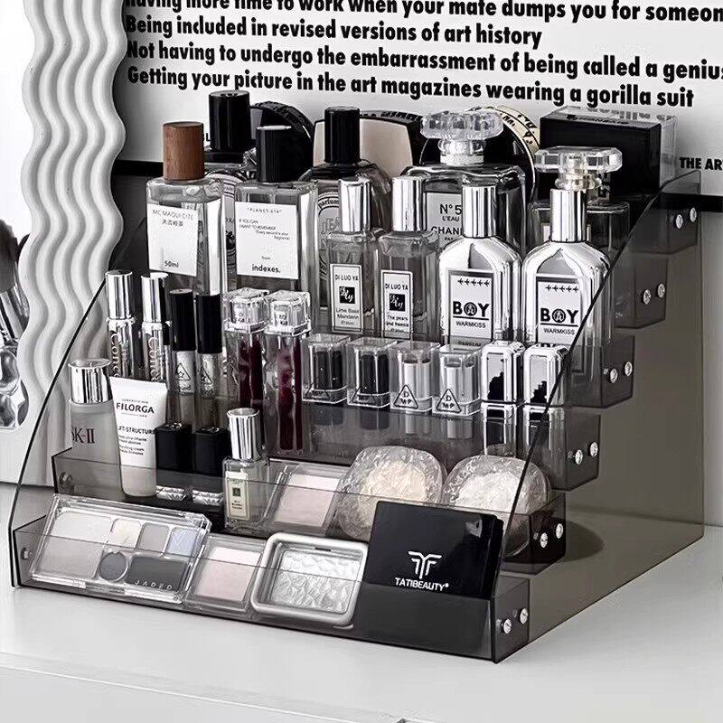 德国化妆品收纳盒透明亚克力置物架梳妆台护肤品眼影盘香水展示架