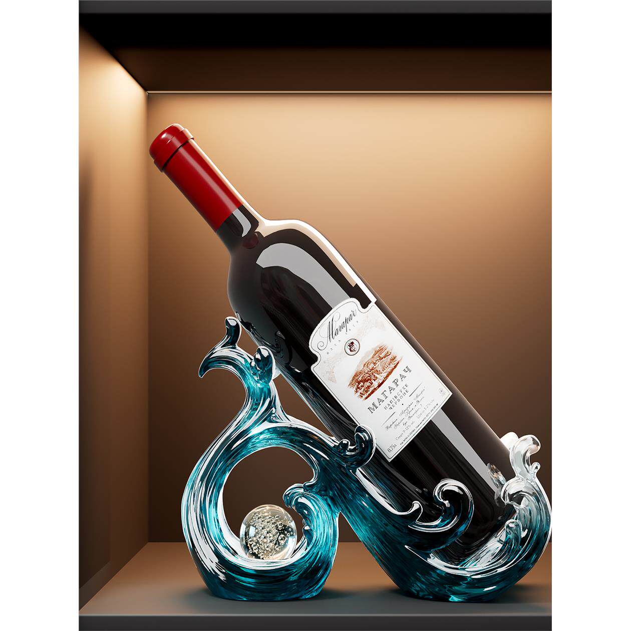 德国风生水起红酒架摆件客厅轻奢高档创意电视柜酒柜餐边柜装饰品