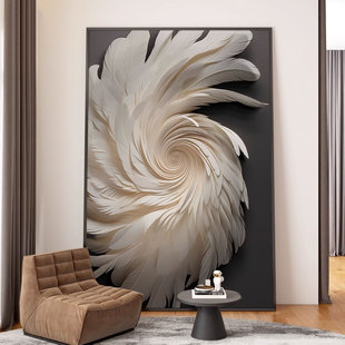 现代简约入户玄关装饰画羽毛抽象艺术壁画客厅沙发背景墙落地挂画