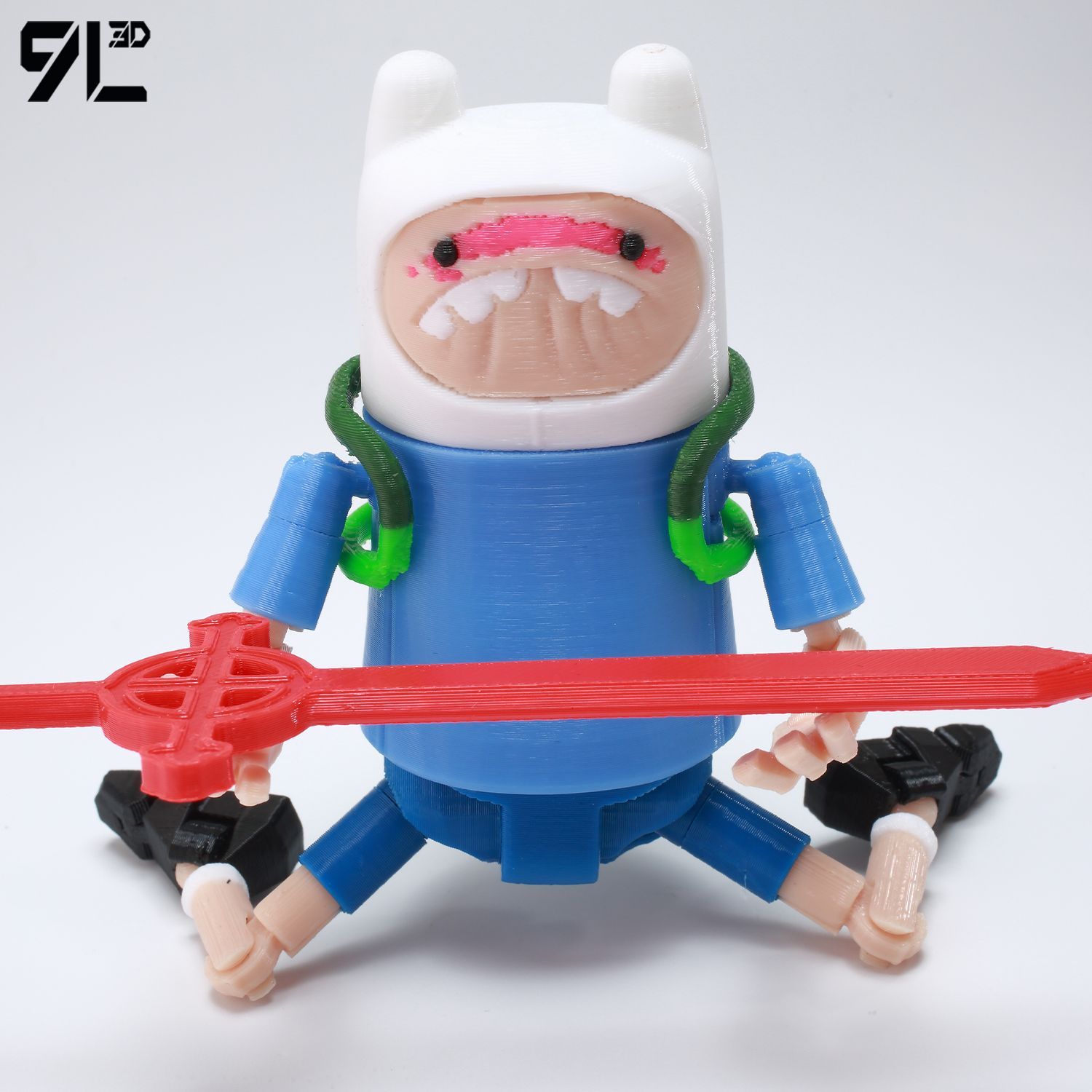 探险时光芬恩 Finn 9L3D打印全关节可动手办卡通人偶摆件男孩玩具